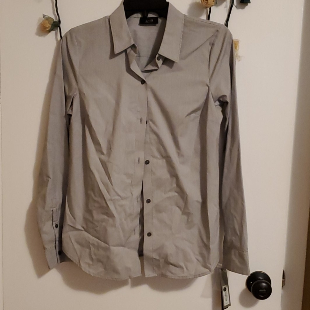 Small pinstriped business button-up blouse